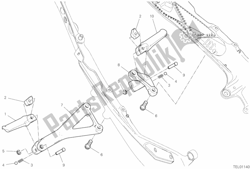 Toutes les pièces pour le Repose-pied Arrière du Ducati Superbike Panigale V4 S Corse USA 1100 2019